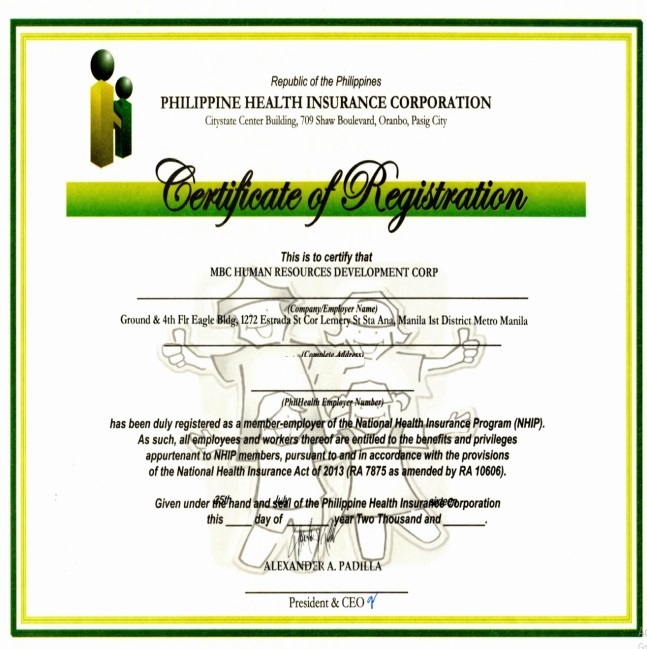 PHILHEALTH CERTIFICATION